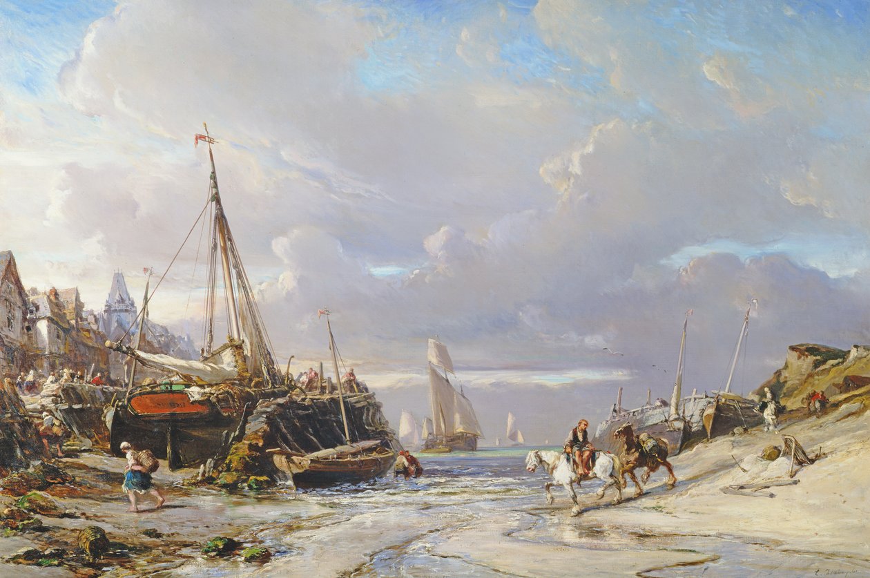 Port en Bretagne, 1861 tekijältä Eugene Isabey