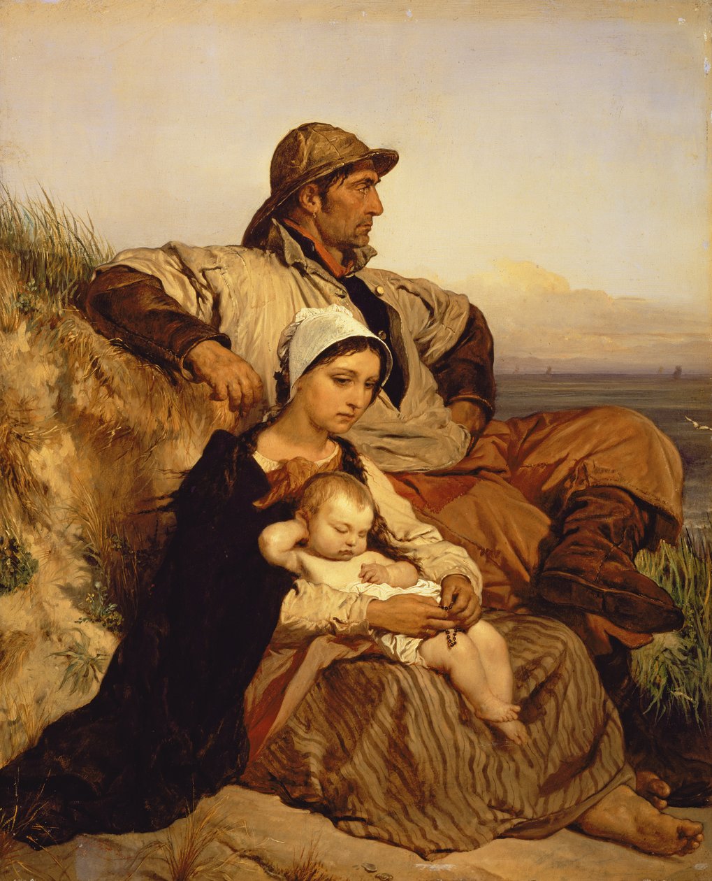 Kalastajan perhe, 1848 (paneeli) tekijältä Louis Gallait