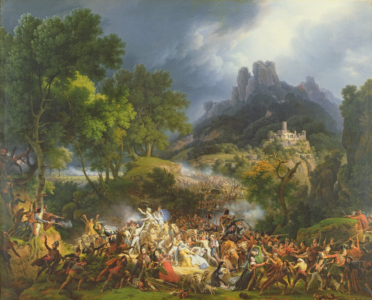 Hyökkäys suurta saattuetta vastaan Salinasissa, Biskajassa, 25. toukokuuta 1812 tekijältä Louis Lejeune