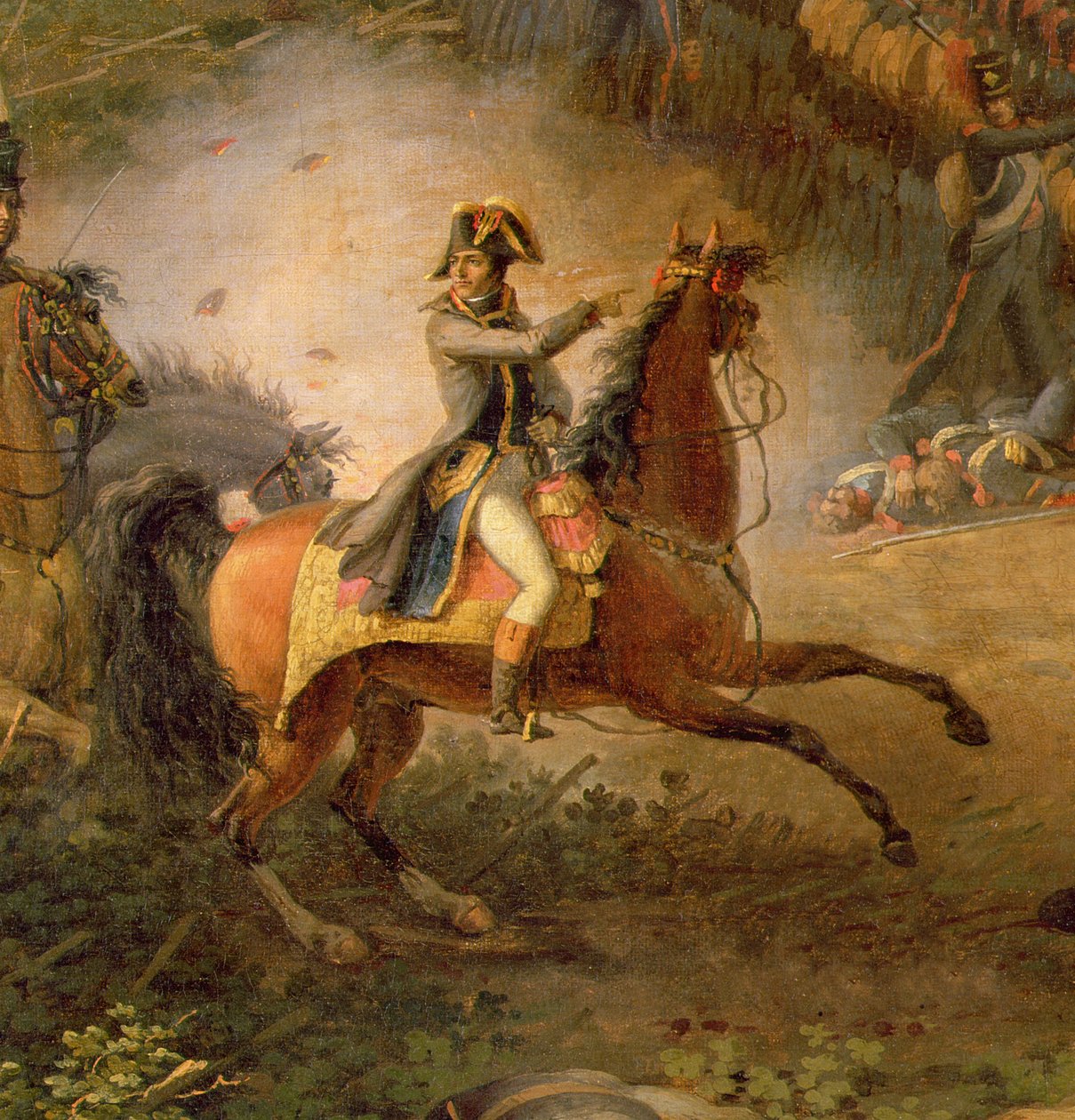 Marengon taistelu, Napoleon Bonaparten (1769-1821) ja hänen majurinsa, 1801 yksityiskohta (yksityiskohta 153773) tekijältä Louis Lejeune
