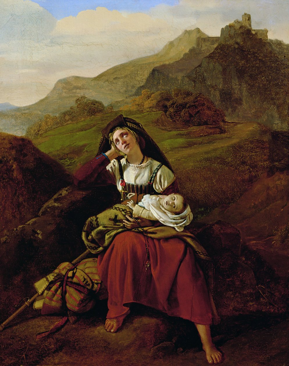 Onneton äiti, 1834 tekijältä Louis Leopold Robert