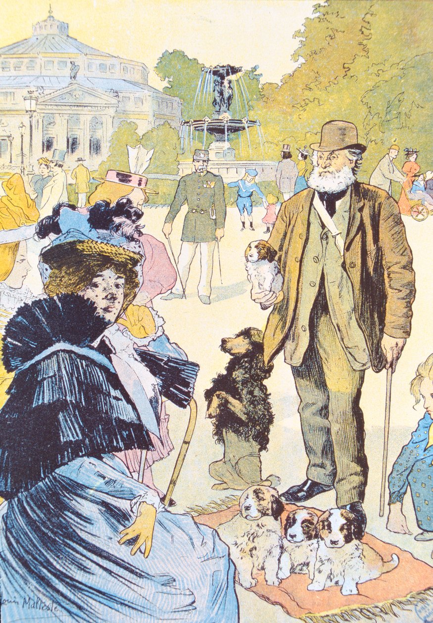 Ledoyen-ravintolan ulkopuolella Champs-Elysées-kadulla, Pariisi, 1897. tekijältä Louis Malteste