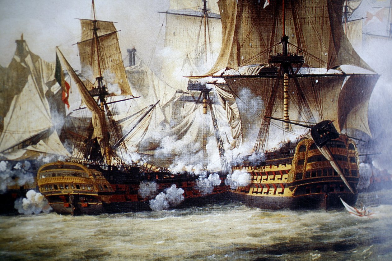 Kohtaus Trafalgarin taistelusta tekijältä Louis Philippe Crepin
