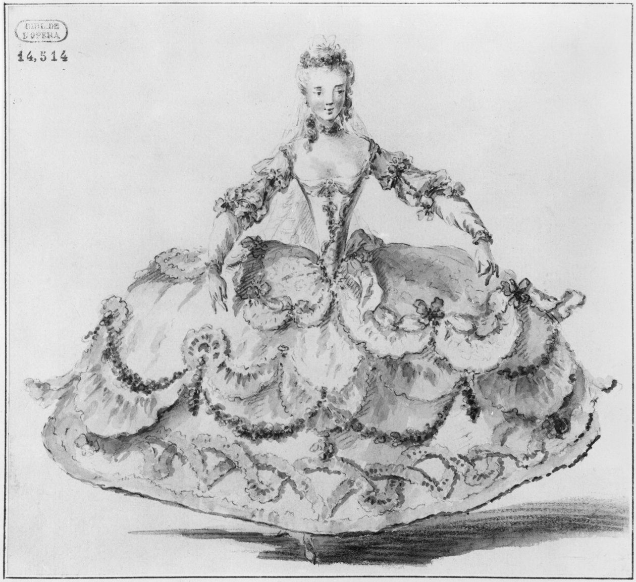 Mademoiselle Marie Salle (kynä ja wc paperilla) tekijältä Louis Rene Boquet