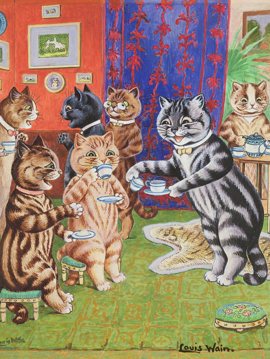 Kissan teejuhlat tekijältä Louis Wain