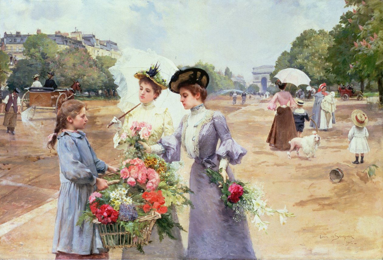 Spring Morning, Avenue du Bois de Boulogne, 1902 tekijältä Louis de Schryver