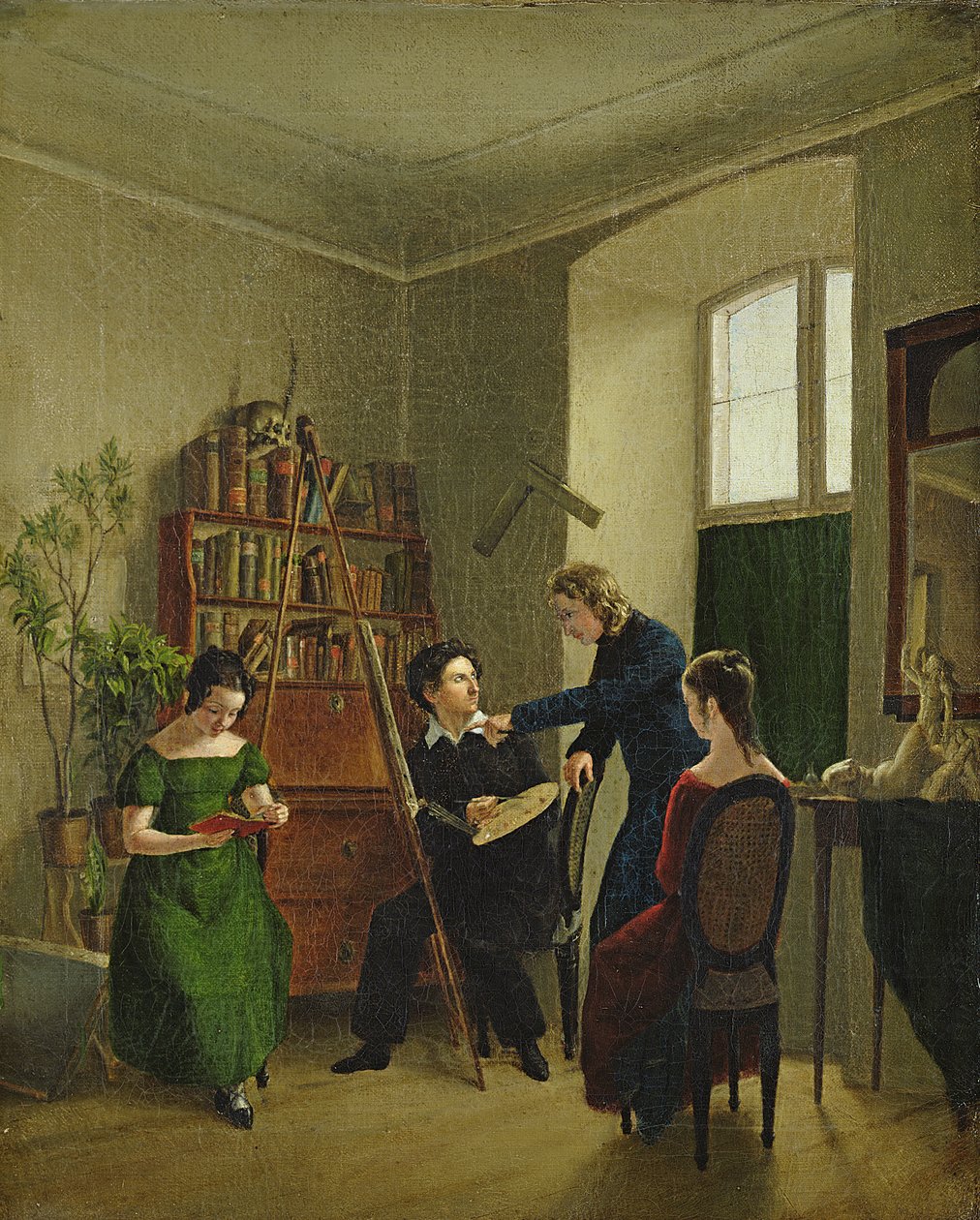 Taiteilija studiossaan, 1828 tekijältä Louis Asher