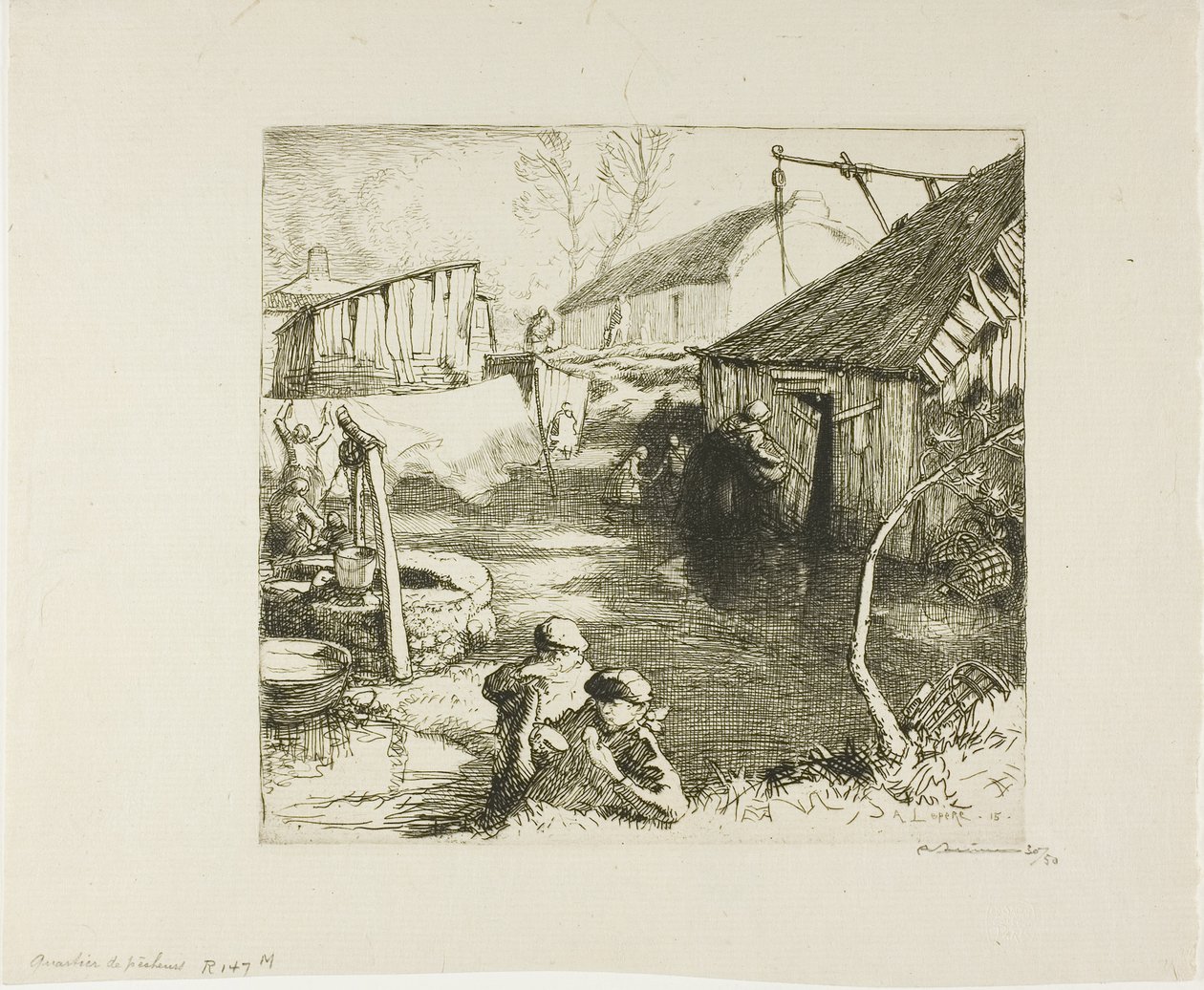 Kalastajien kortteli tekijältä Louis Auguste Lepère