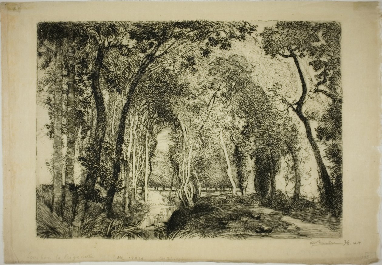Sous Bois, Rigonette-ravintolassa. tekijältä Louis Auguste Lepère