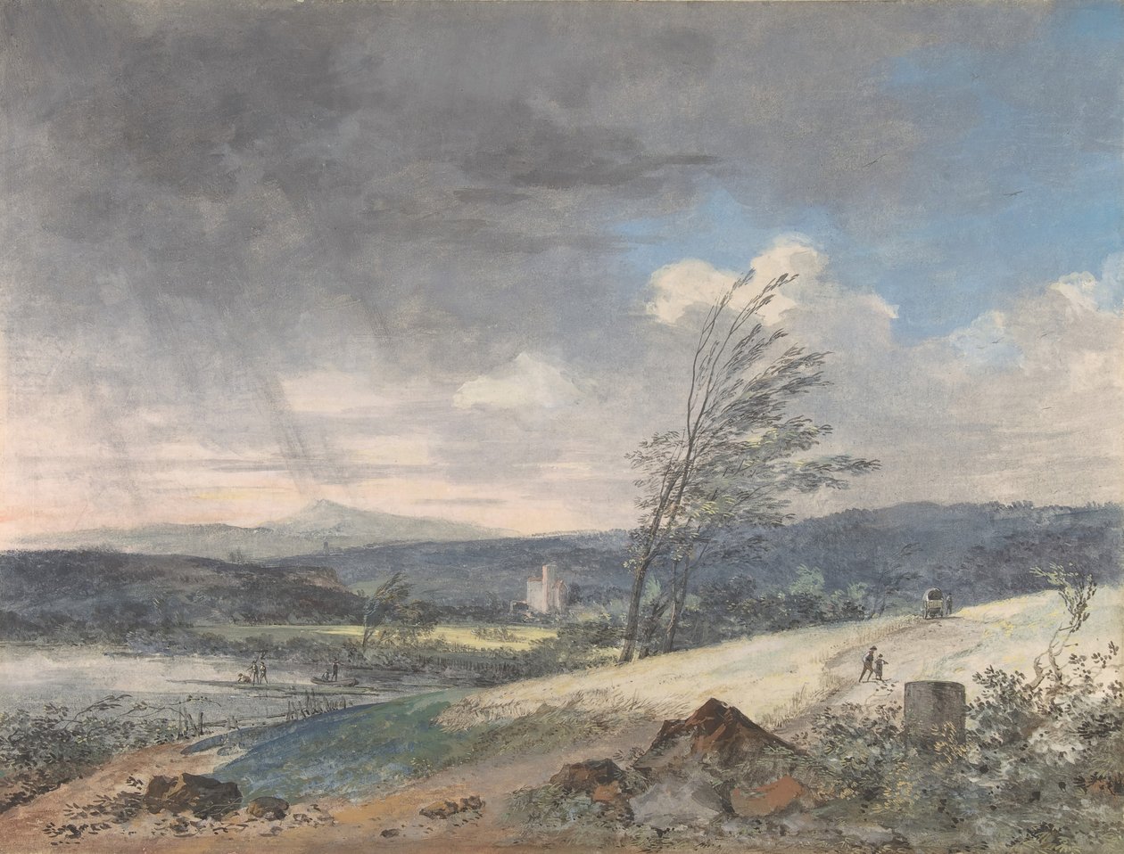 Tuulinen maisema, n.d.. tekijältä Louis Gabriel Moreau
