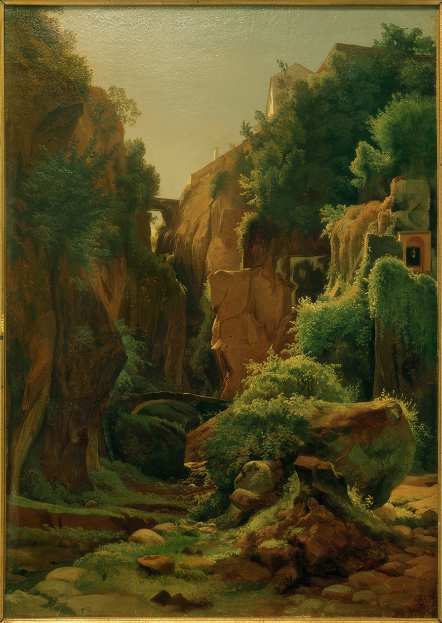 L. Gurlitt, kivinen rotko lähellä Sorrentoa tekijältä Louis Gurlitt