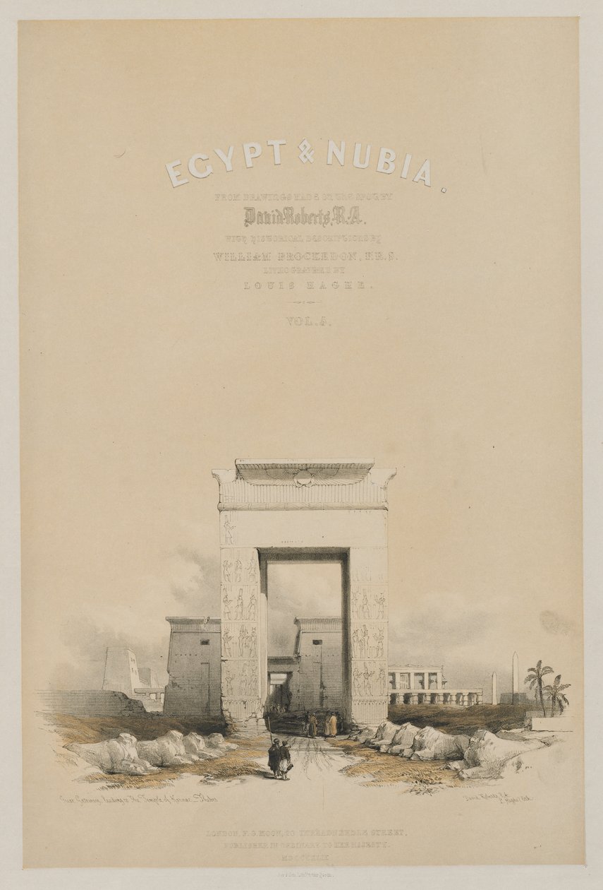 Egypti ja Nubia: Frontispiece Volume V, 1849. tekijältä Louis Haghe