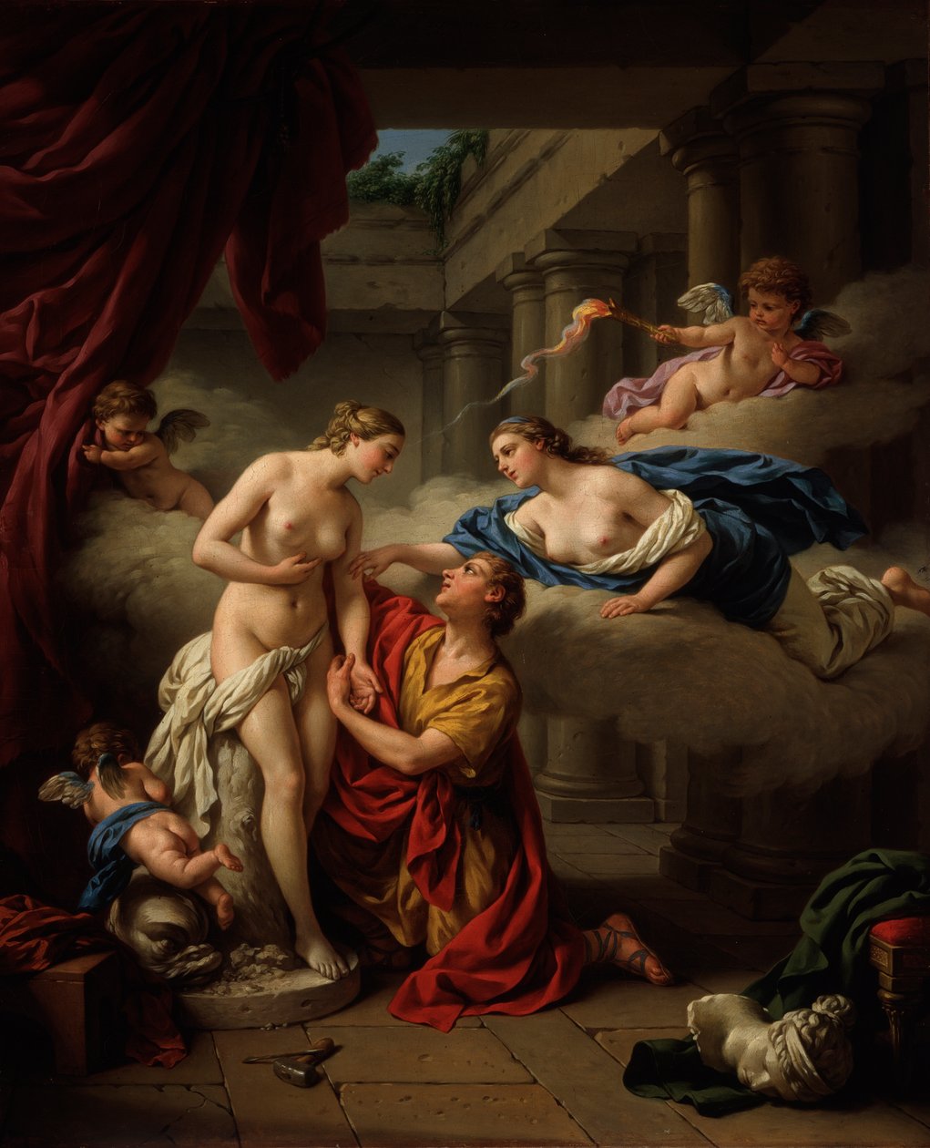 Pygmalion ja Galatea, 1777. tekijältä Louis Jean François Lagrenée