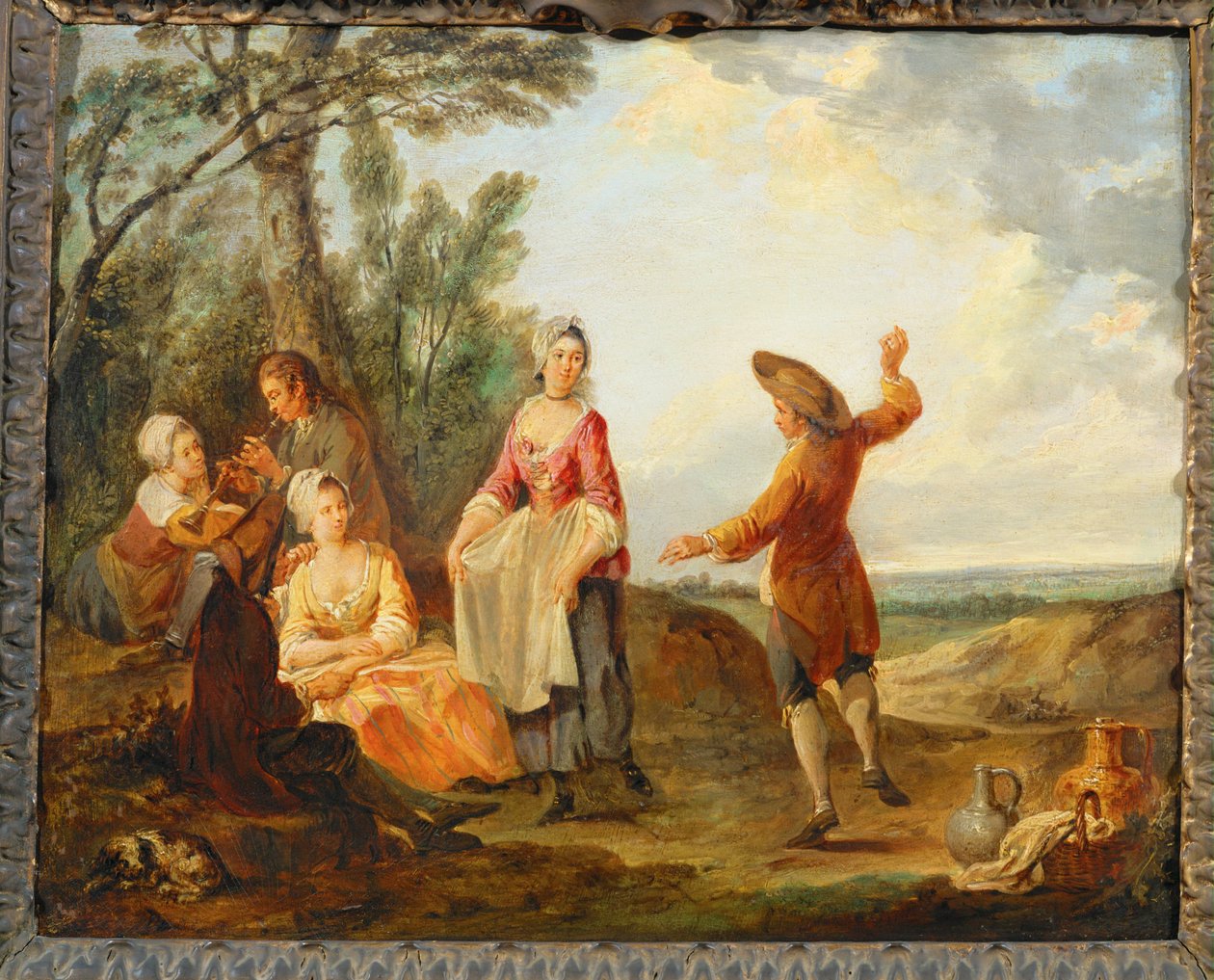 Maalaismainen tanssi ... (maalaus kankaalle) tekijältä Louis Joseph (1731 98) Watteau
