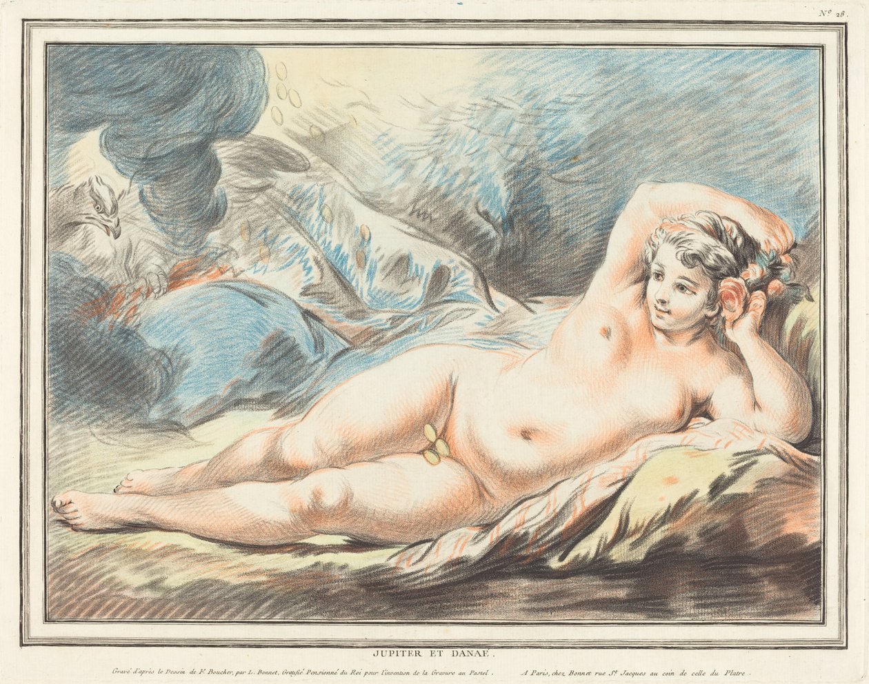 Jupiter ja Danae, 1774. tekijältä Louis Marin Bonnet