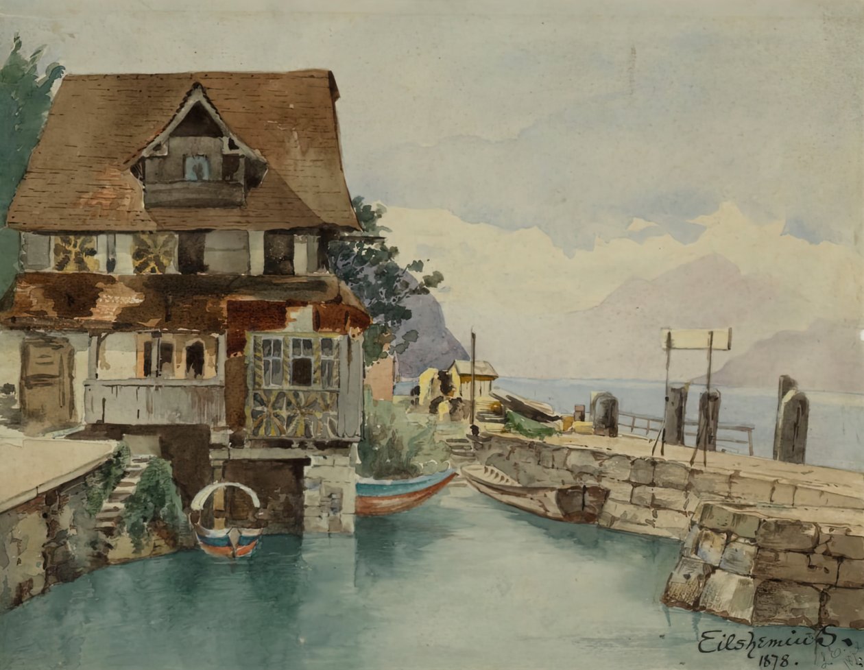 House On Canal, 1878. tekijältä Louis Michel Eilshemius