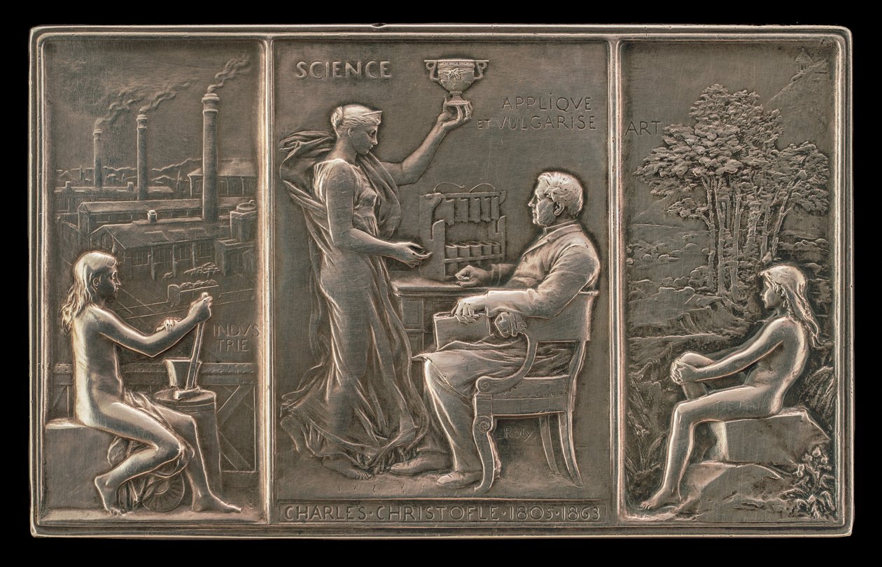 Charles Christofle, 1805-1863, Silversmith [kääntöpuoli], 1892. tekijältä Louis Oscar Roty