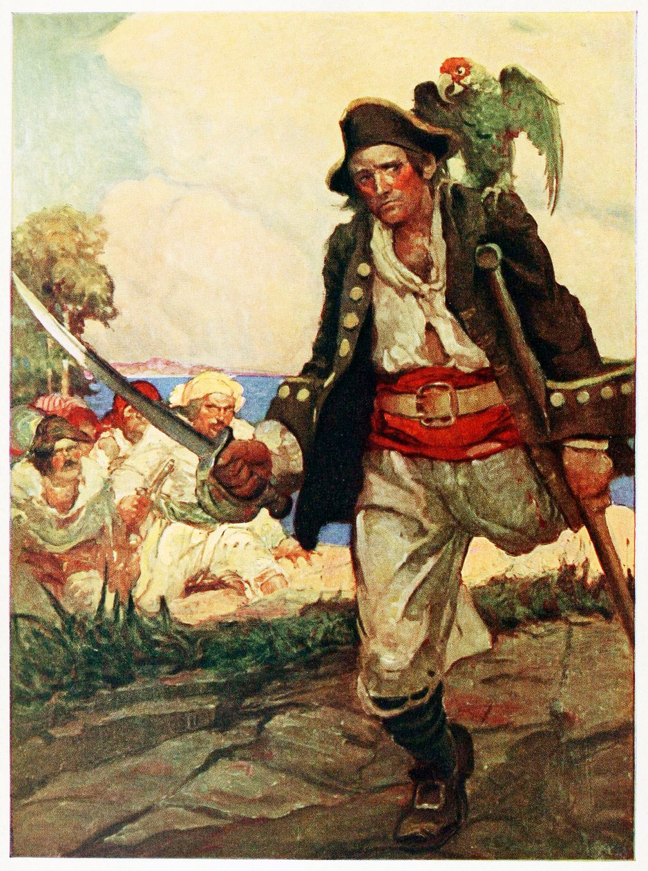 Etukappale Treasure Island -pubista. 1915. tekijältä Louis Rhead