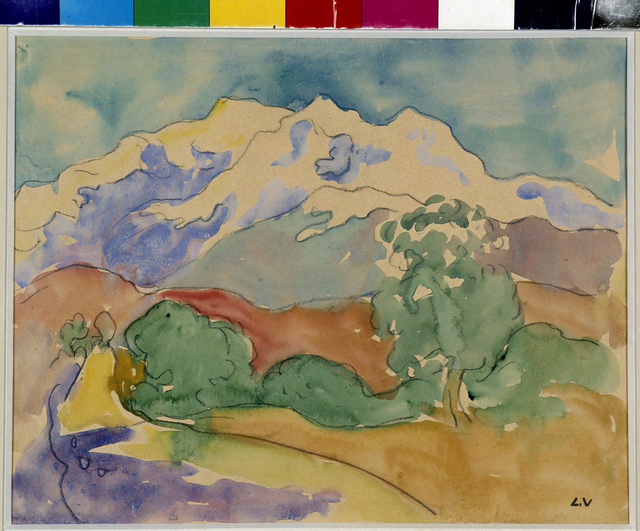 Sainte Victoire -vuori (akvarelli) tekijältä Louis Valtat