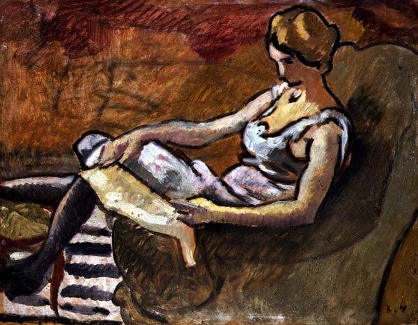 The Thinker, n. 1916 (öljy paneelille) tekijältä Louis Valtat