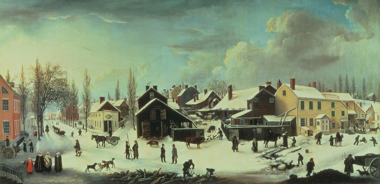 Winter Scene Brooklynissa, noin 1817 tekijältä Louisa Ann Coleman