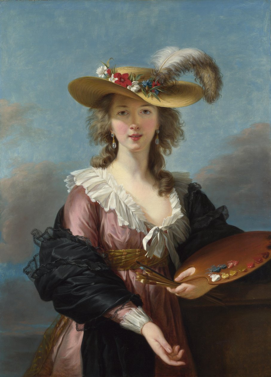 Omakuva olkihatussa tekijältä Elisabeth Louise Vigee Lebrun