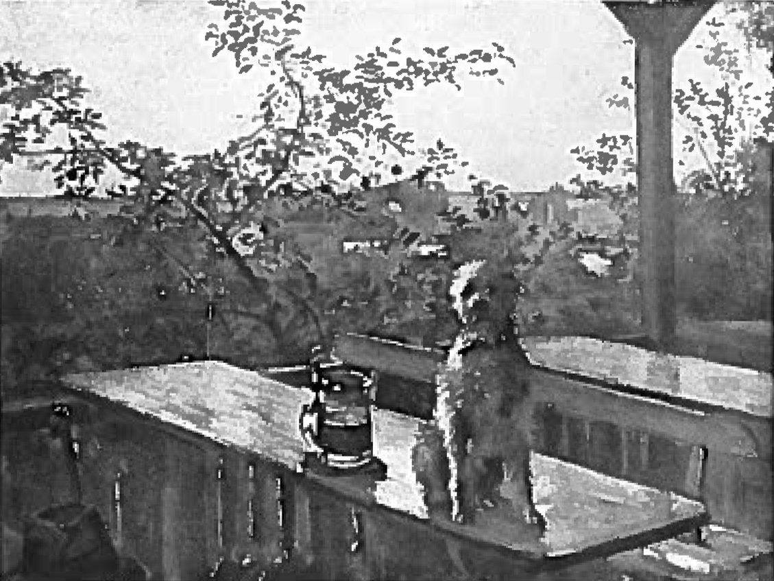 Der Hund Hipp auf einem Tischn tekijältä Lovis Corinth