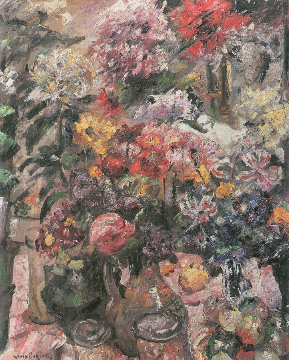 Stillleben mit Chrysanthemen und Amaryllisn tekijältä Lovis Corinth