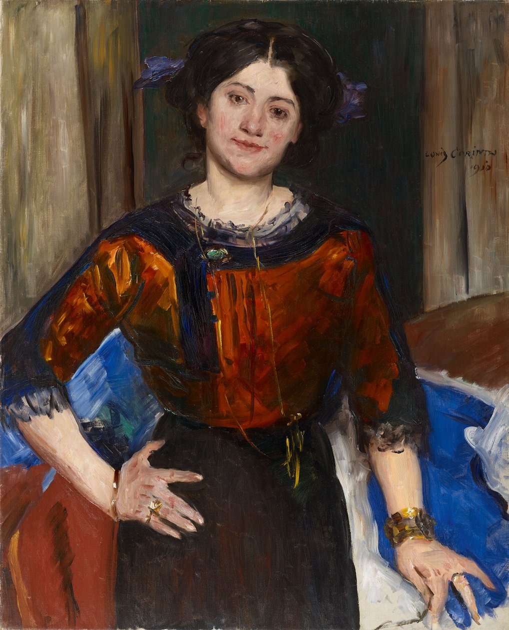 Muotokuva Charlotte Corinth, braune Bluse tekijältä Lovis Corinth