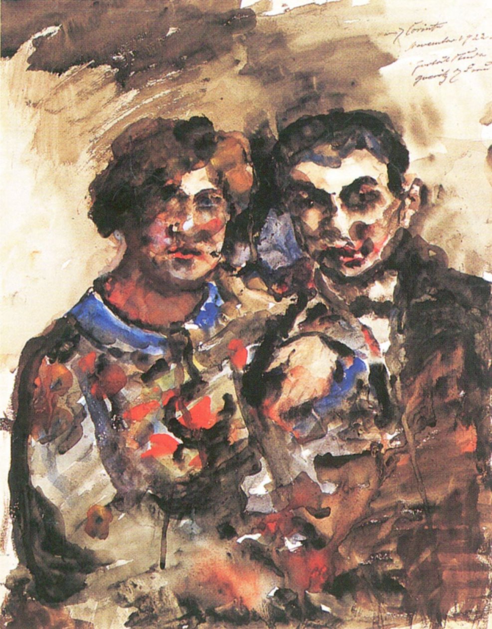 Portratstudie von Erich Goeritz ja seineri Fraun tekijältä Lovis Corinth