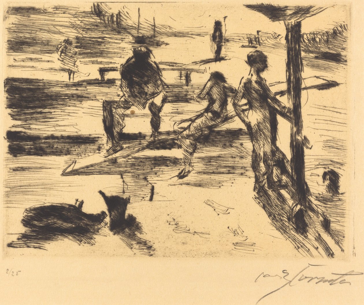 Lloc de bany de Badeanstalt, 1919. finlandès tekijältä Lovis Corinth