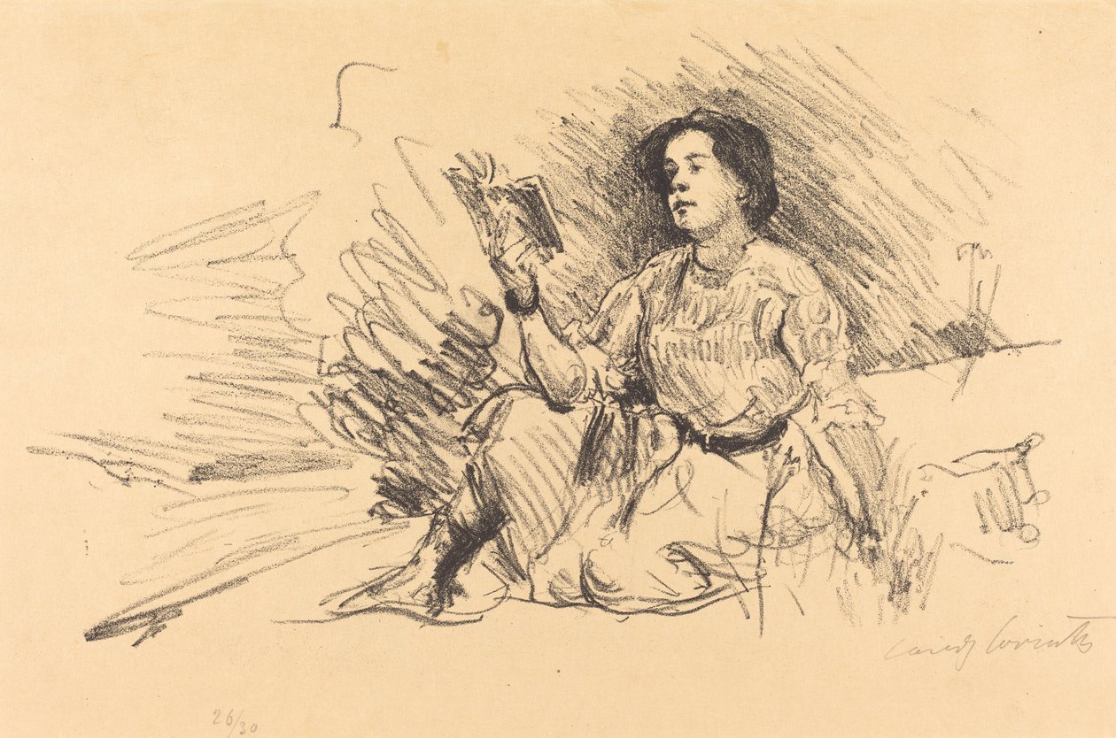 Tyttö Lukemassa tekijältä Lovis Corinth
