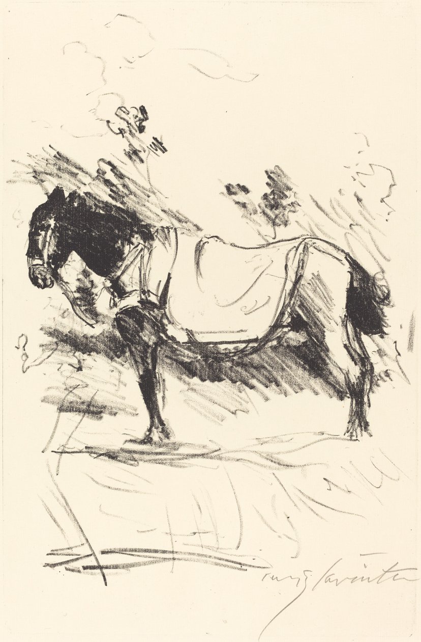 Reitpferdin ratsastushevonen, 1916. tekijältä Lovis Corinth