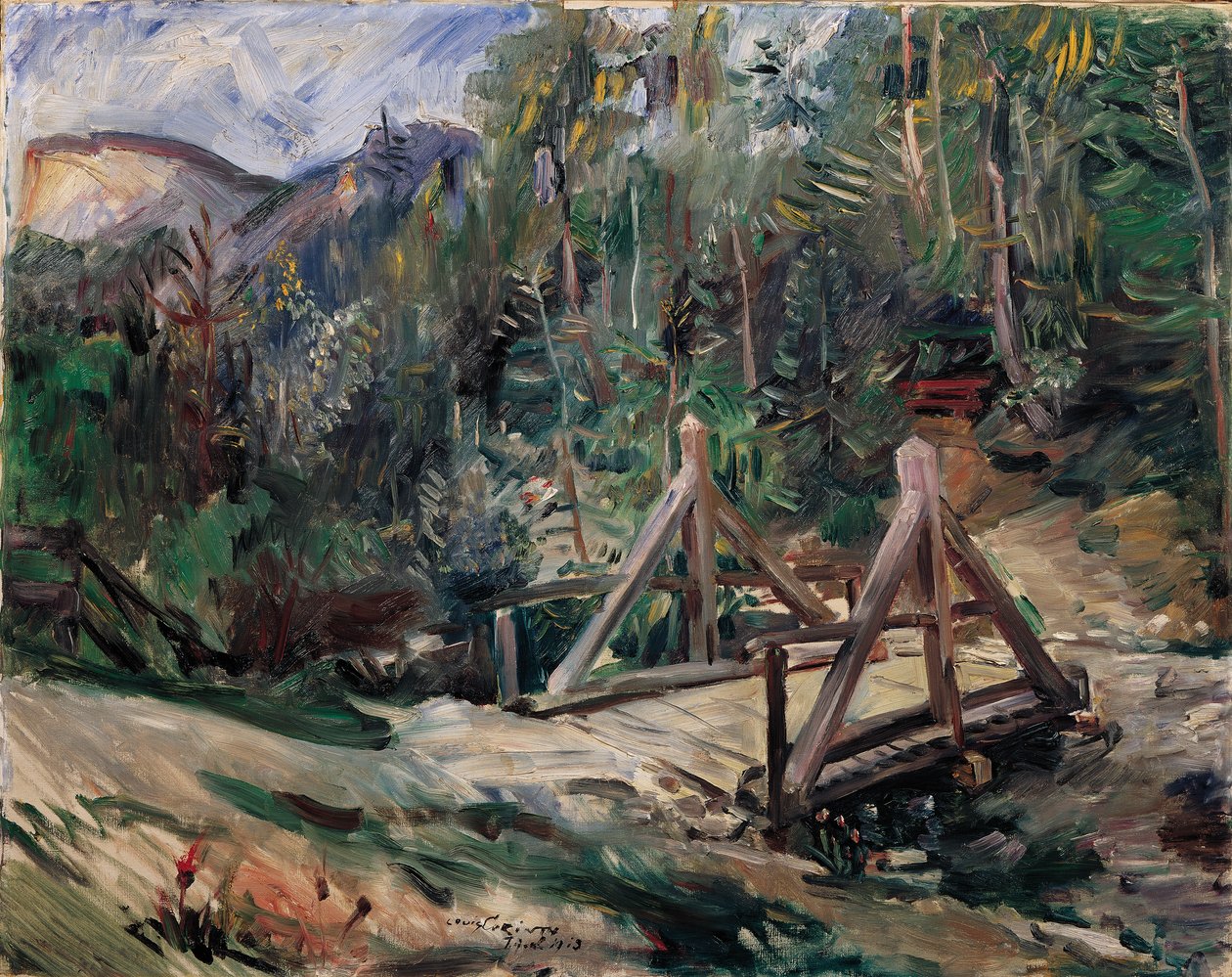 Tirolilainen maisema sillalla tekijältä Lovis Corinth