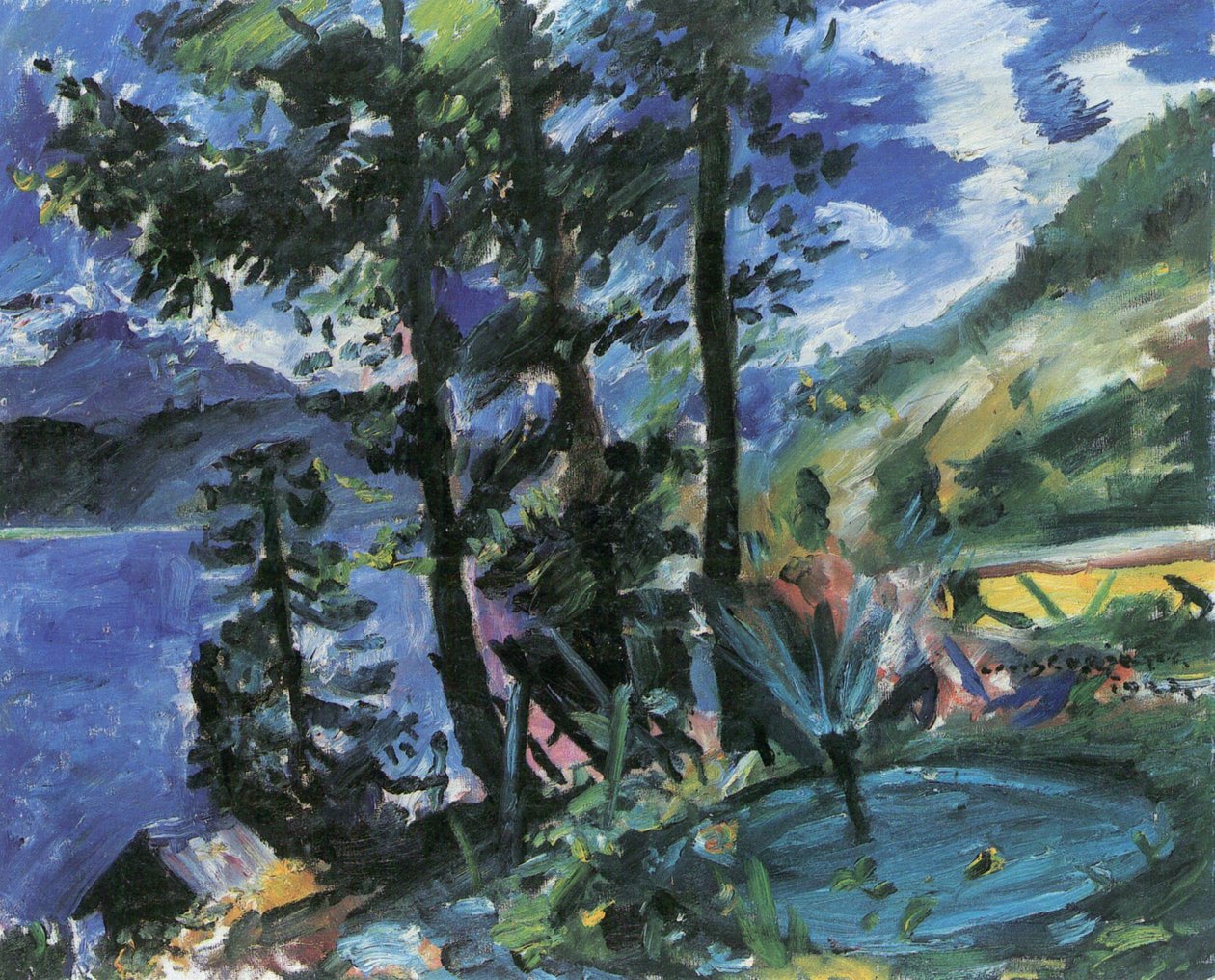 Walchensee mit Springbrunnenn tekijältä Lovis Corinth