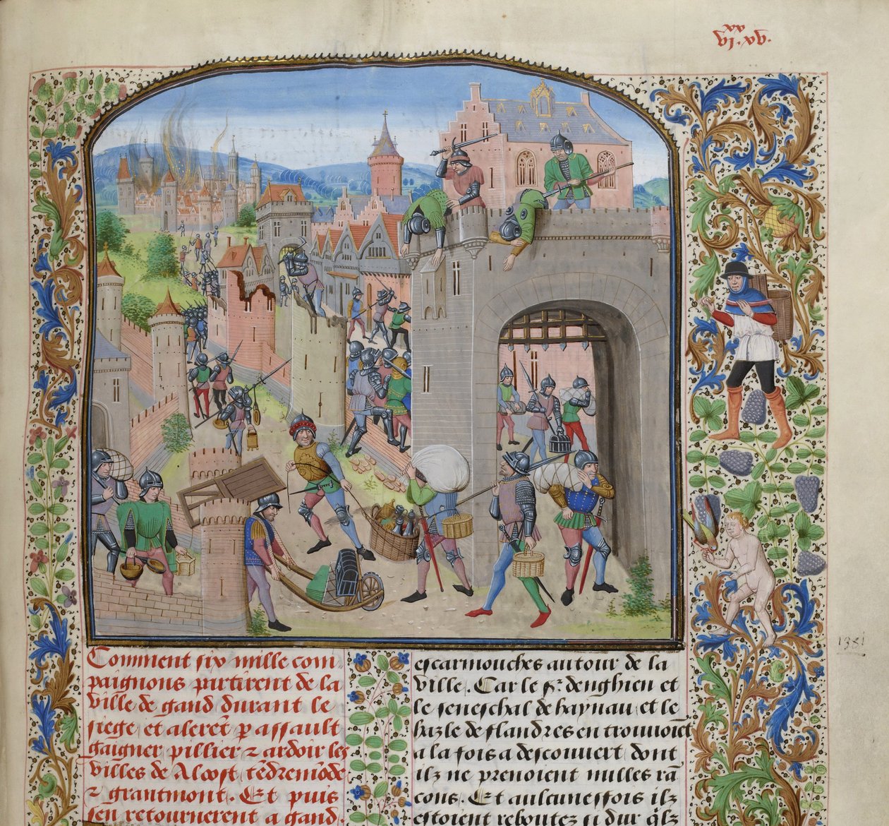 Ryösti Grammontin kaupunkia, noin 1470-1475. tekijältä Loyset Liedet