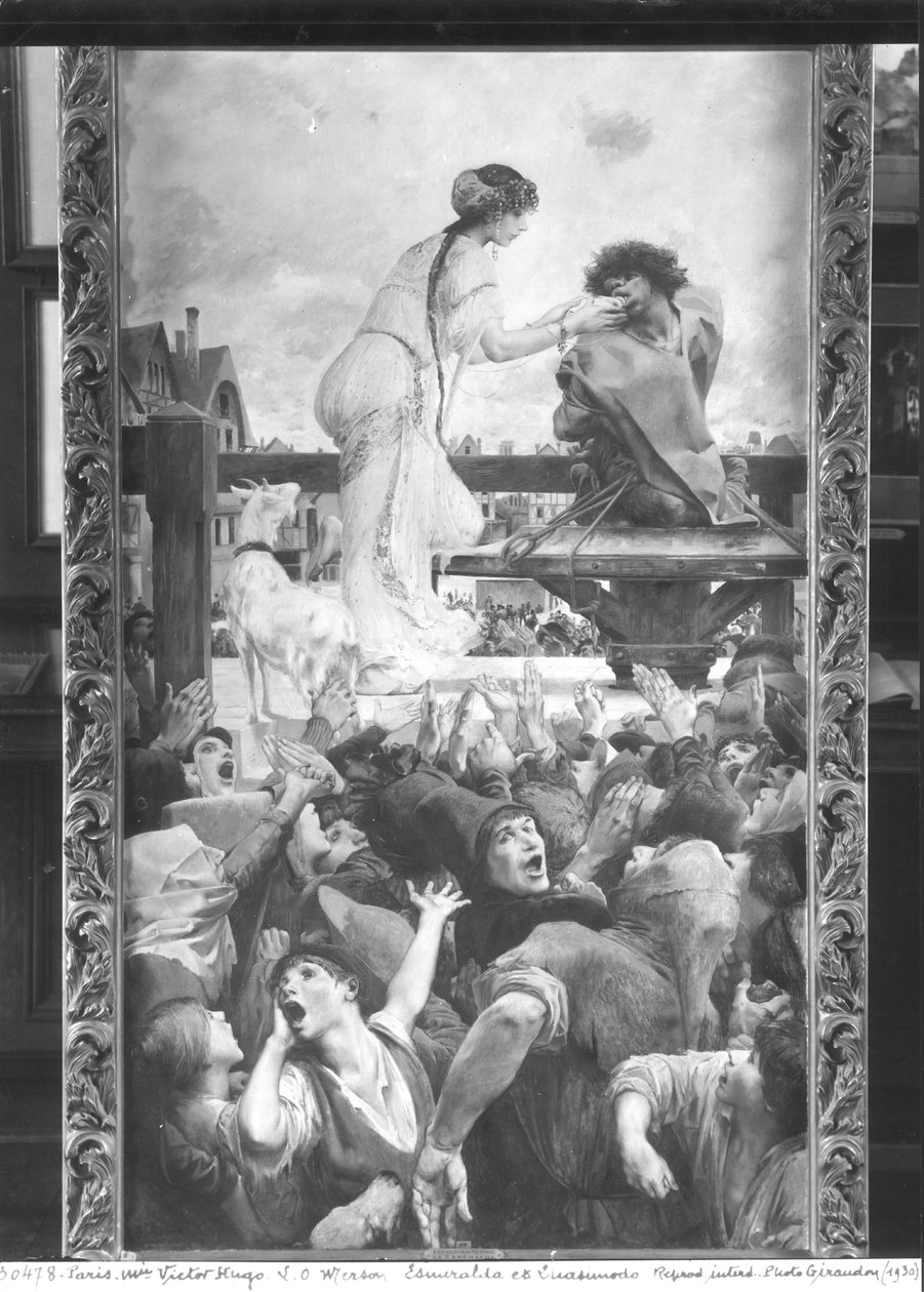Esmeralda ja Quasimodo, 1905 tekijältä Luc Oliver Merson