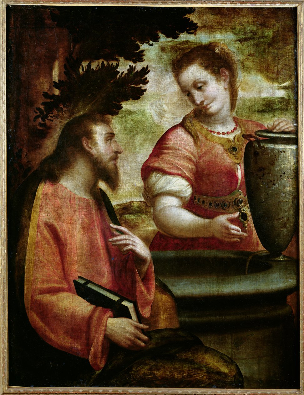 Kristus ja Samarialainen nainen, n. 1575-1580 tekijältä Luca Cambiaso
