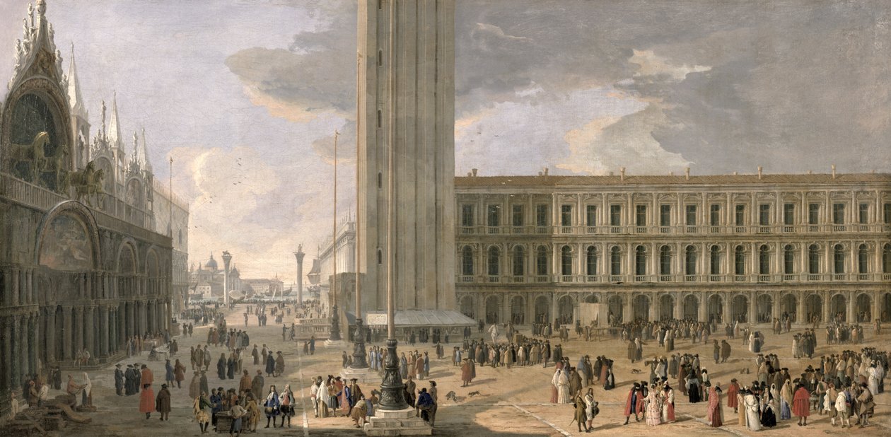 Näkymä Piazza San Marcolle, Venetsiaan, n. 1726 tekijältä Luca Carlevaris