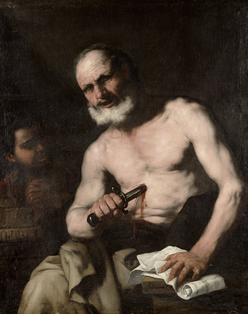 Cato Uticasta (95-46 eKr.) tekijältä Luca Giordano