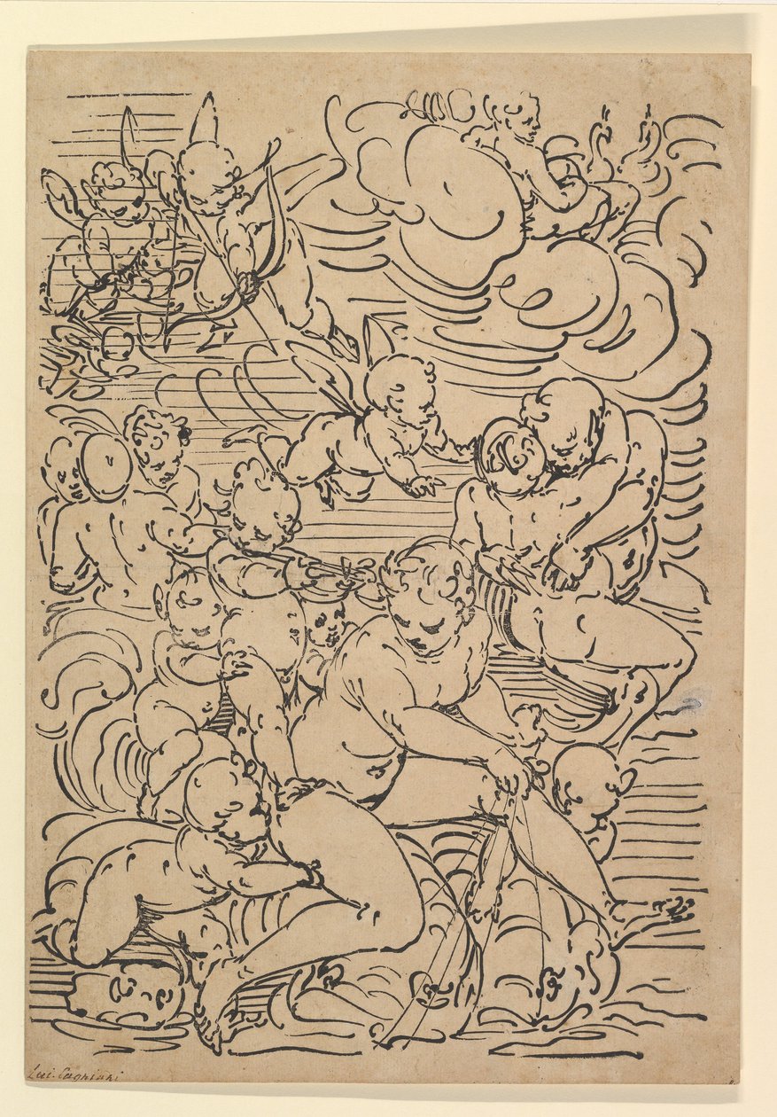 Amfitriitin voitto, n. 1550-1580. tekijältä Luca Cambiaso