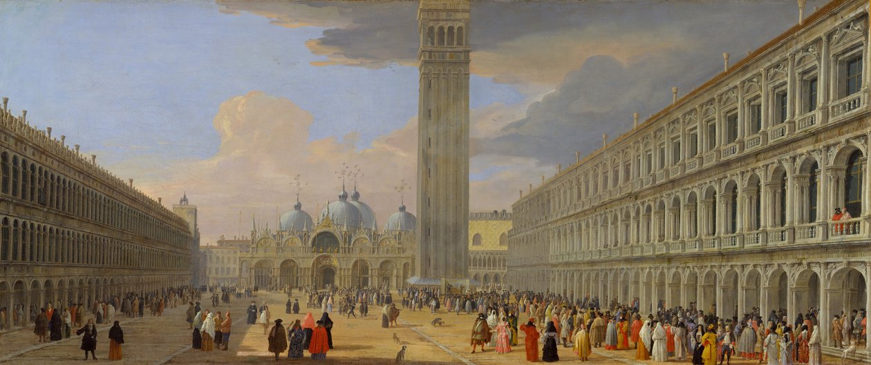 Piazza San Marco, Venetsia, n. 1709. tekijältä Luca Carlevarijs