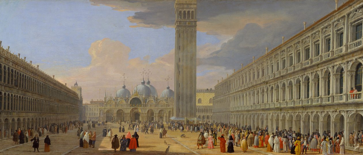 Piazza San Marco, Venetsia, noin 1709 tekijältä Luca Carlevaris