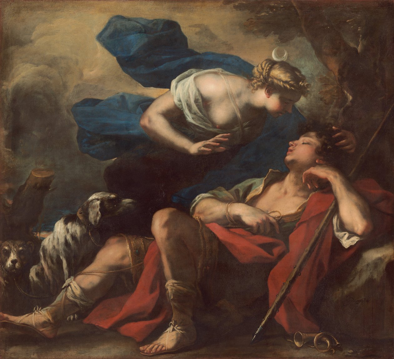 Diana ja Endymion, c. 16751680. tekijältä Luca Giordano