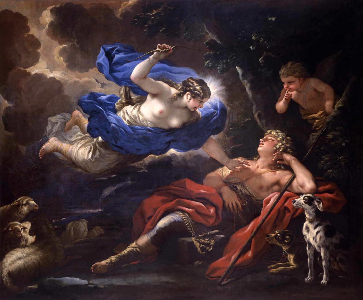 Diana ja Endymion, noin 1675-1680. tekijältä Luca Giordano