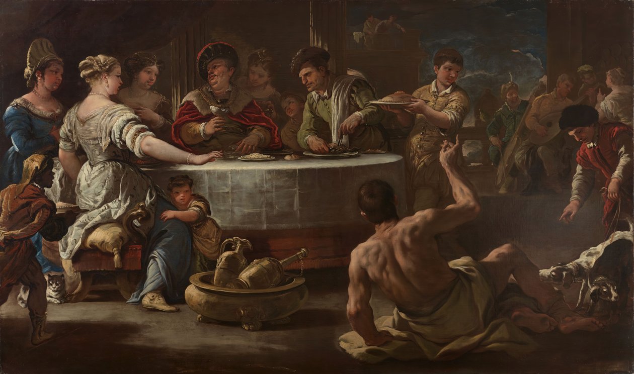Sukellukset ja Lasarus, 1680. tekijältä Luca Giordano