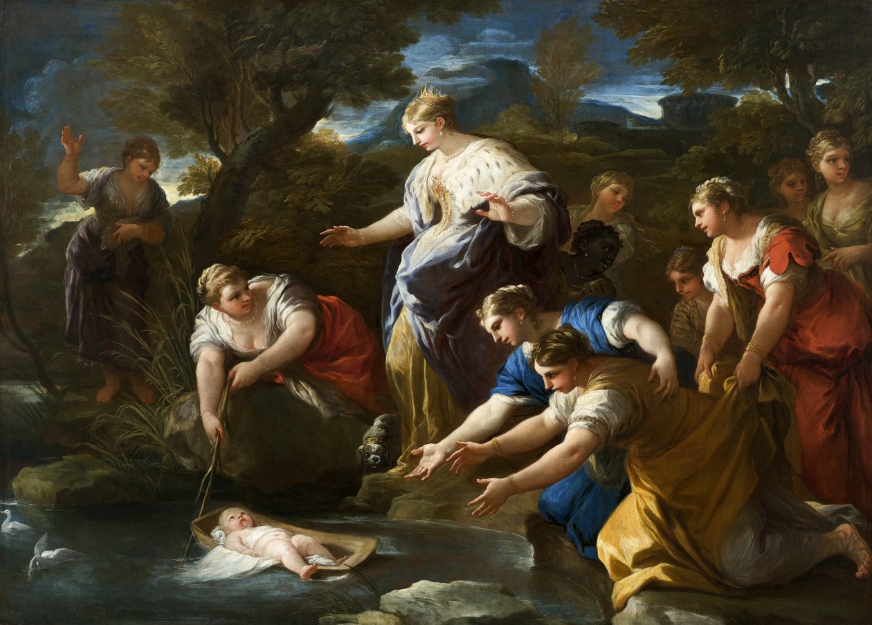 Mooseksen löytäminen, noin 1685-1690. tekijältä Luca Giordano