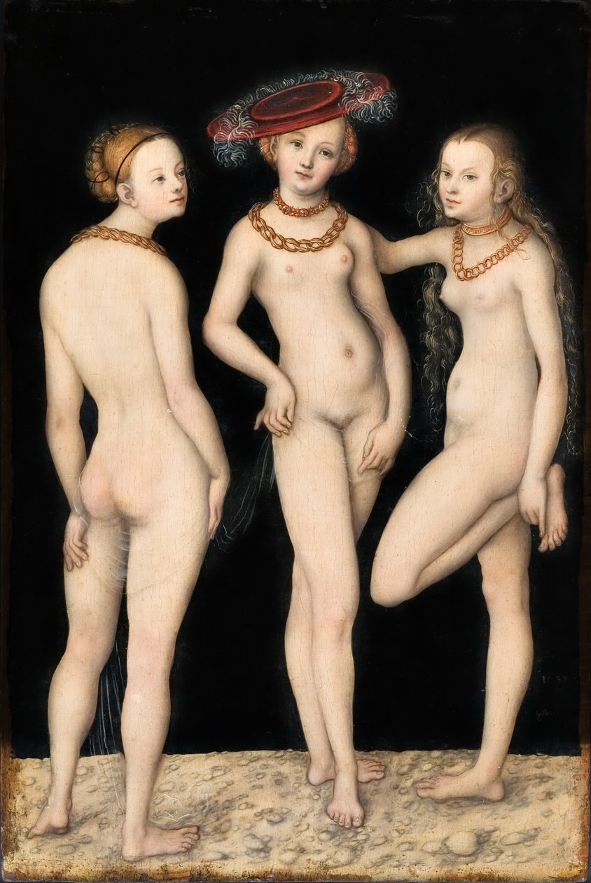 Drei Grazien tekijältä Lucas Cranach the Elder