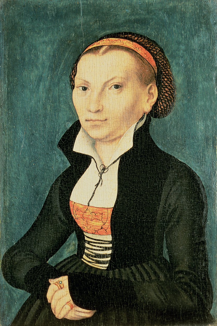 Katharina von Bora, Martin Lutherin tuleva vaimo, 1526 (öljy) tekijältä Lucas Cranach the Elder