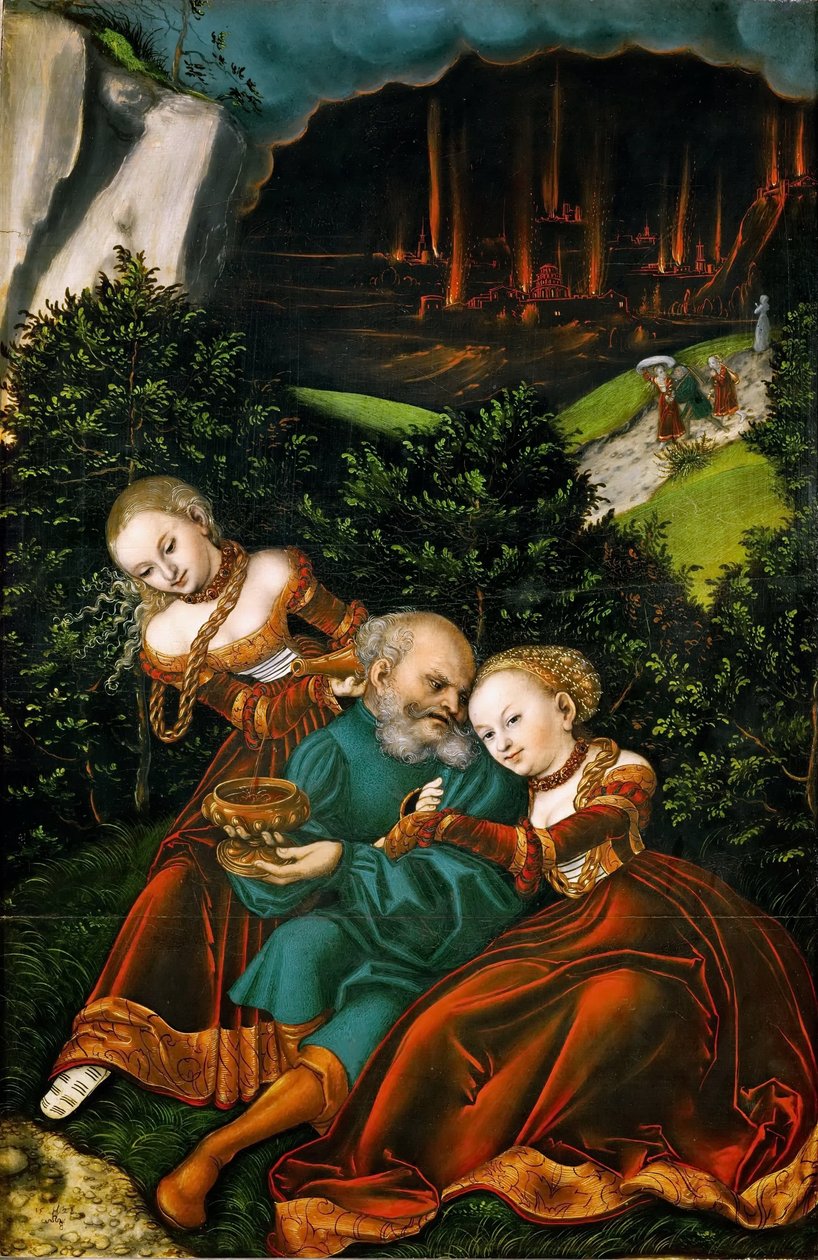 Paljon ja seine Töchter tekijältä Lucas Cranach the Elder